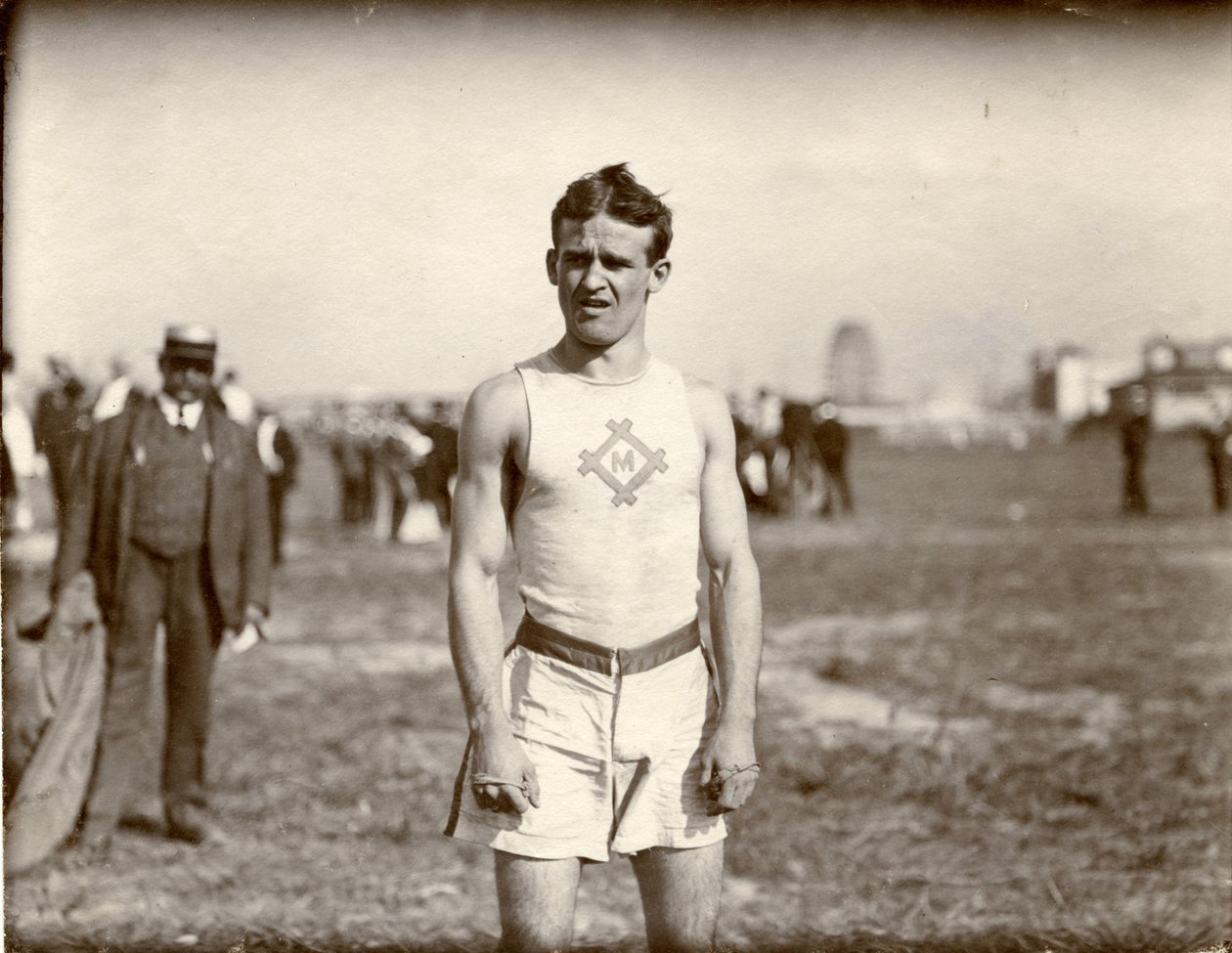 OL 1904- Archie Hahn, Milwaukee Athletic Club, vinder af 100 Meter Dash af Unknown