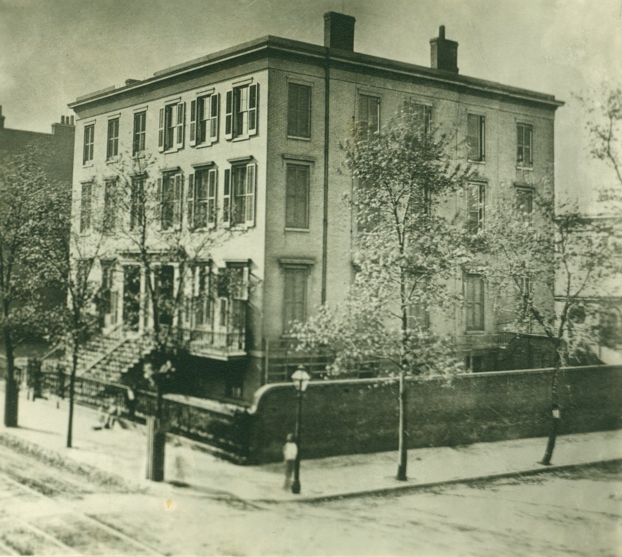 Julia Chouteau Maffitt Bopæl. Det nordvestlige hjørne af Sixth og Olive Streets af Unknown