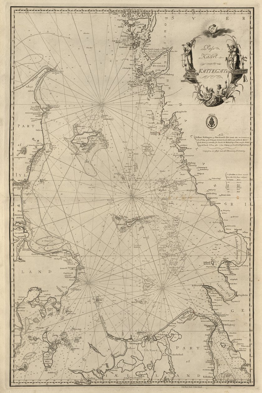 Kort fra Nationalbibliotekets kortsamling. Kortet viser Kattegat af Unknown