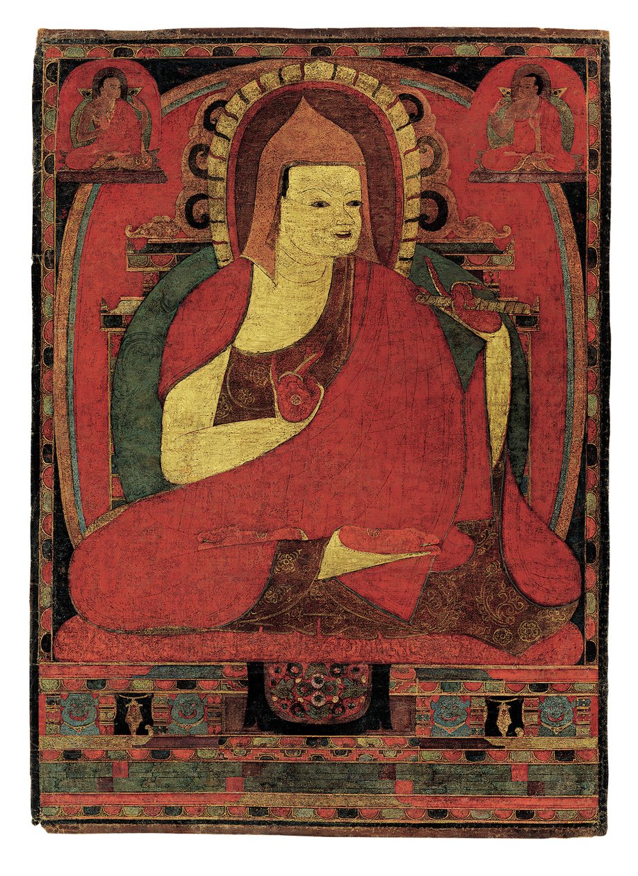 Portræt af den indiske munk Atisha. Tibet af Unknown