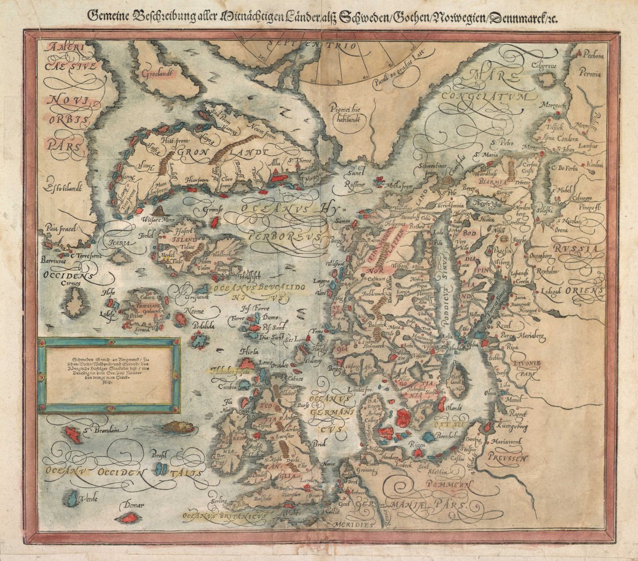 Et kort over Island omkring 1588 af Unknown