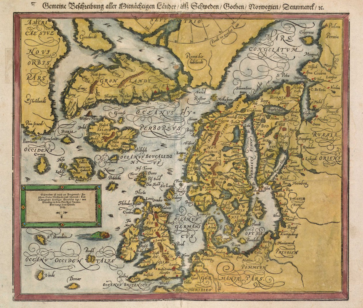 Et kort over Island omkring 1588 af Unknown
