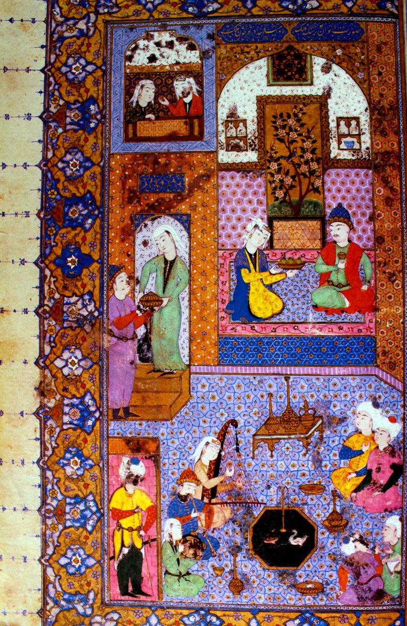Banketscene, dobbelt miniature, del II af Unknown