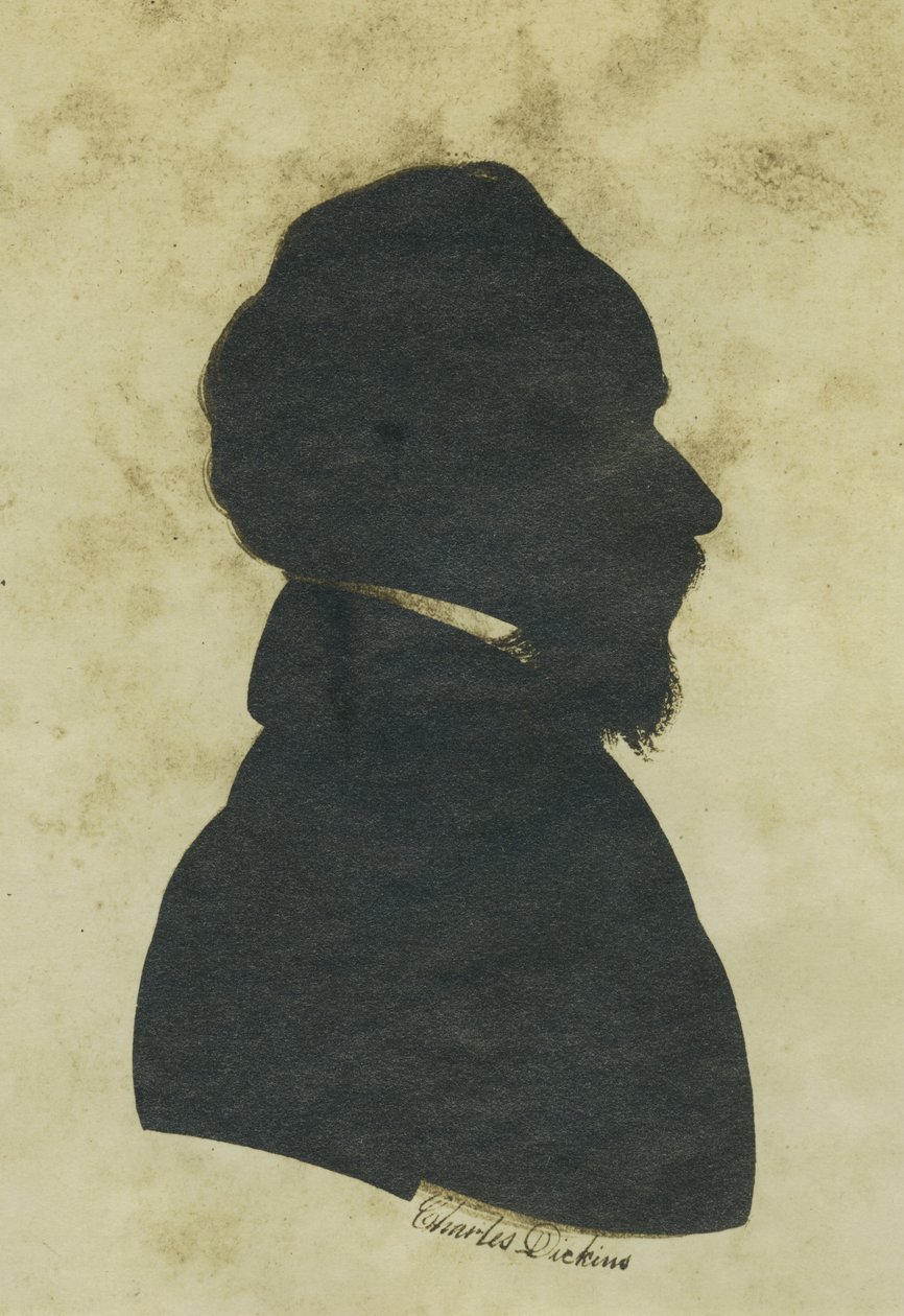 Charles Dickens Silhouetportræt (albumenprint) af Unbekannt Unbekannt