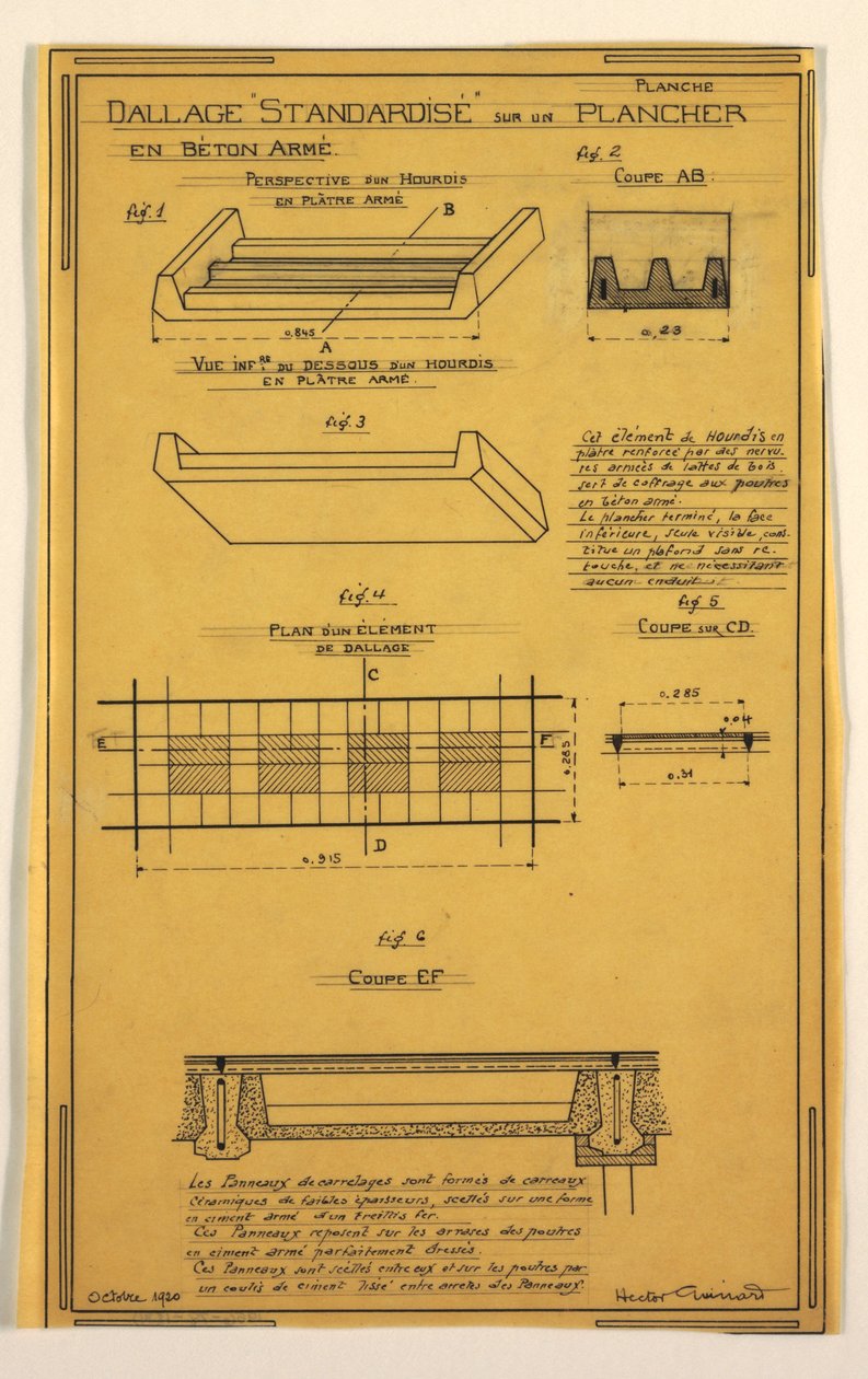 Design til et massedriftshus designet af Hector Guimard af Unknown
