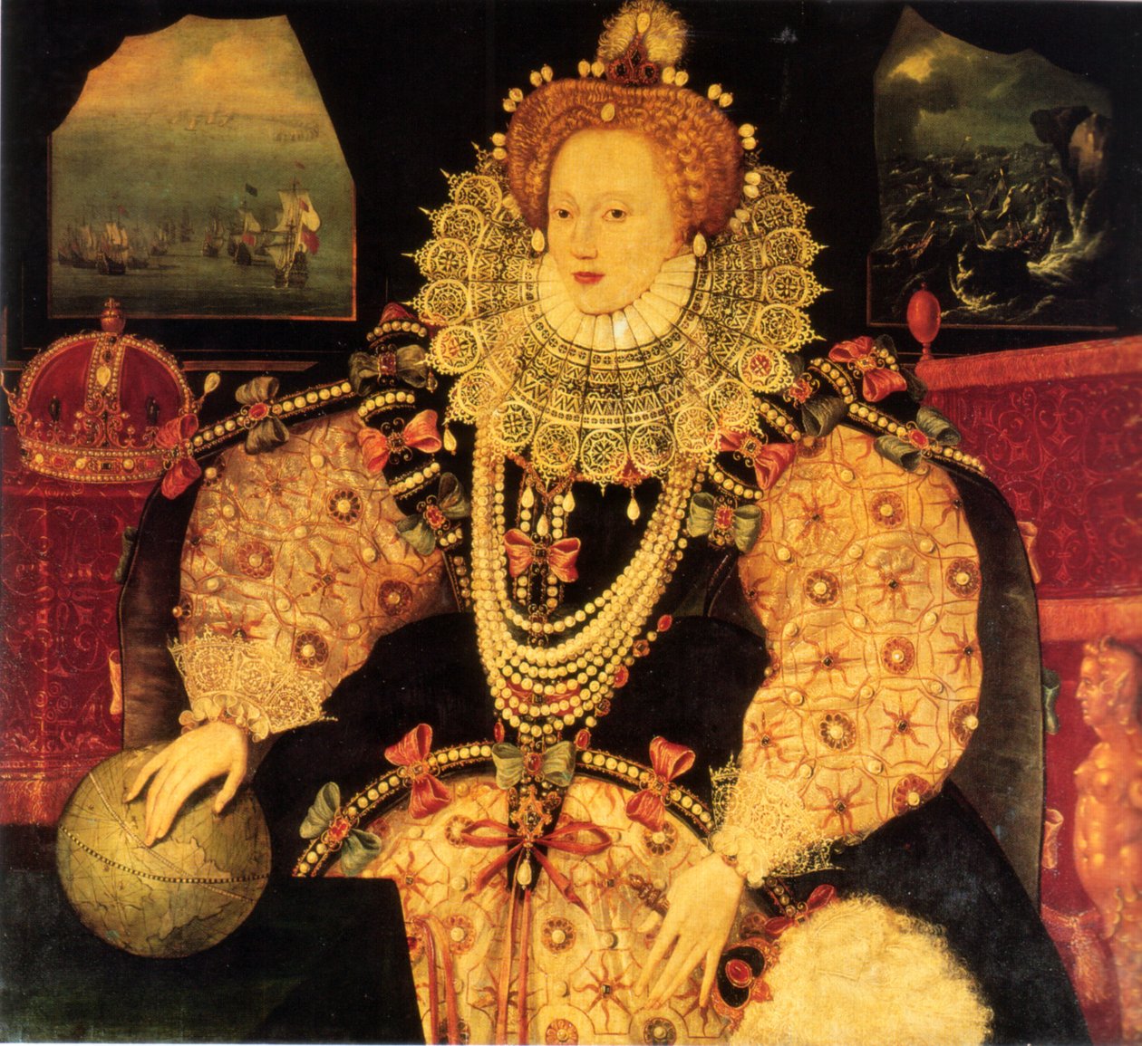 Elizabeth I af England, Armada -portrættet, muligvis bestilt af Sir Francis Drake af Unknown