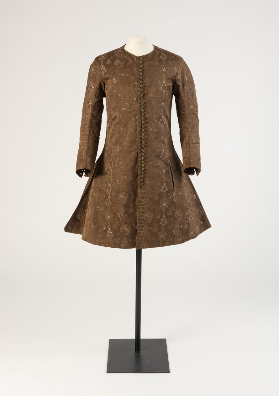 Herre, brun vævet silkevest, 1690