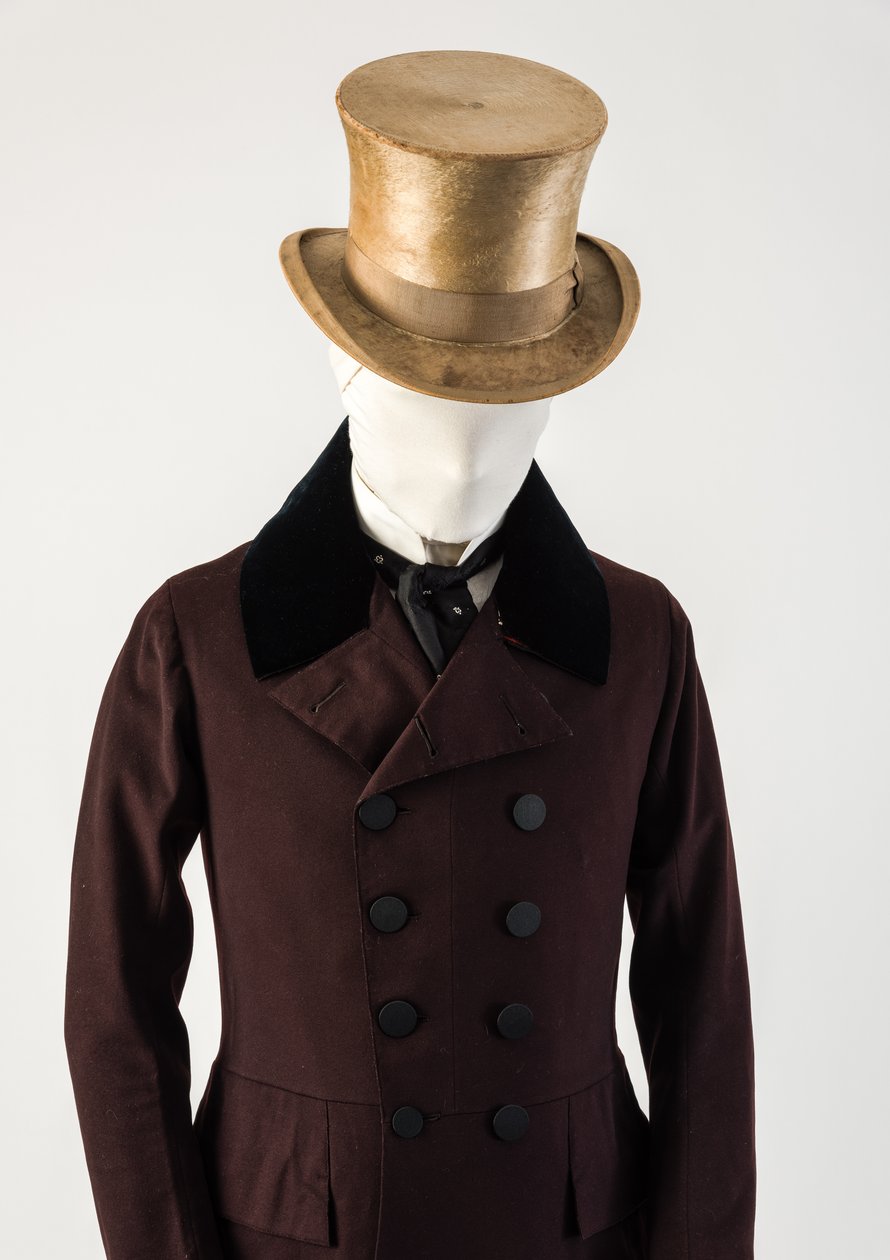 Mans lysebrune bever pels top hat, 1850