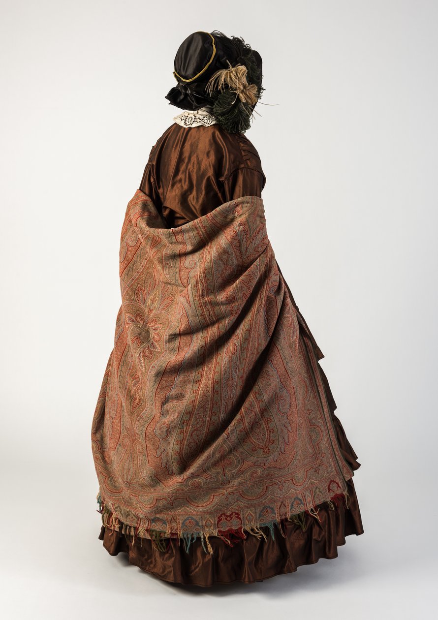 Flerfarvet vævet uldsjal, 1850