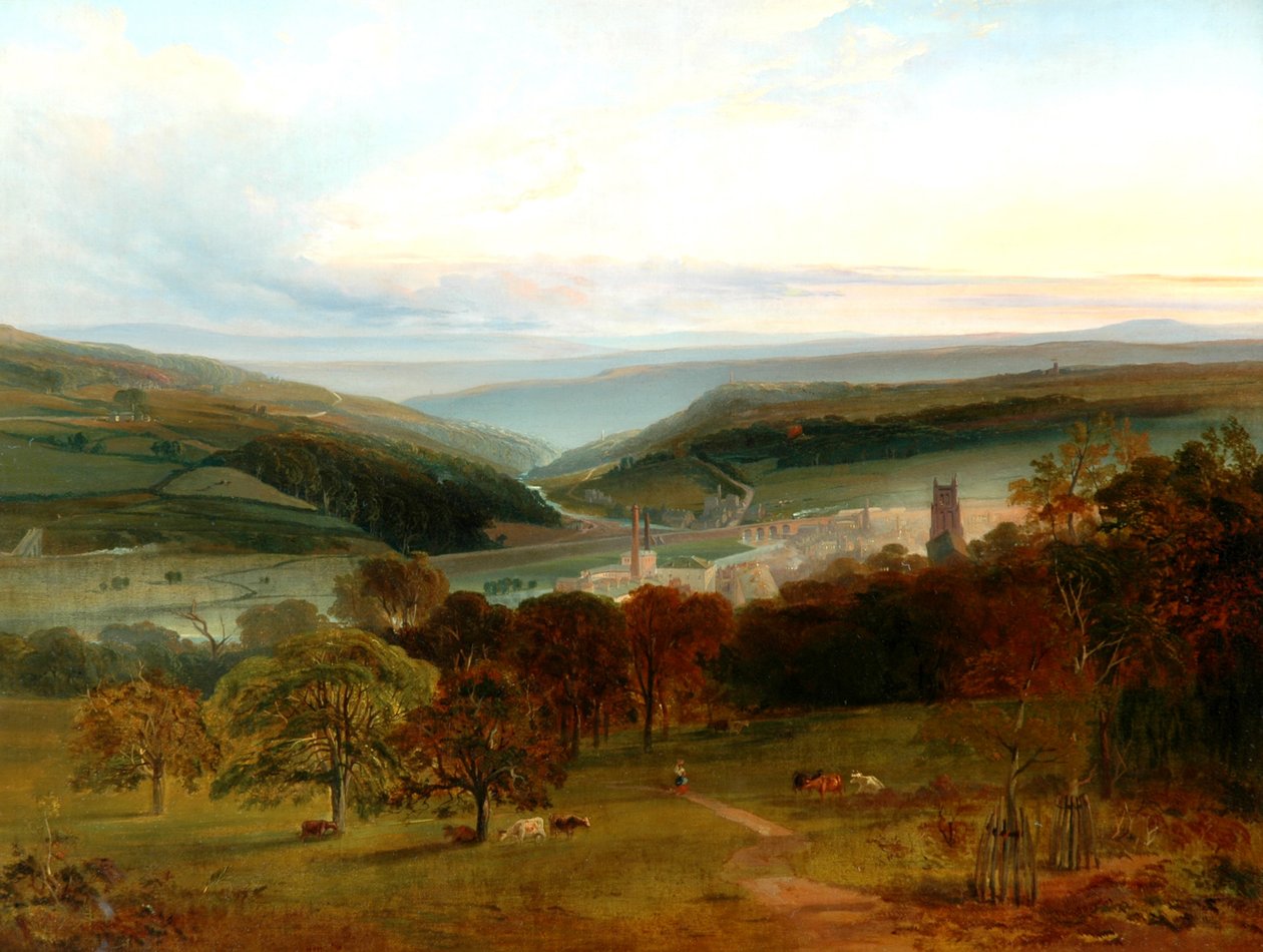 Sowerby Bridge fra Pye Nest, 1840 af Unknown