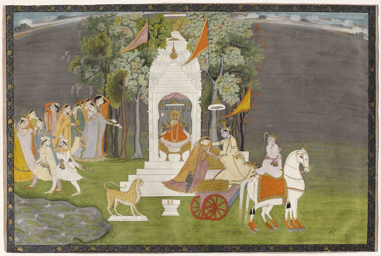 Krishna bortførte Rukmani fra templet af Indian School