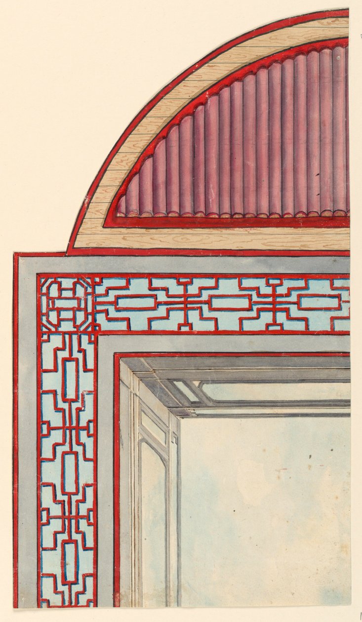 Tegning, Loftsdekoration, sandsynligvis til konservatoriet/musiklokalet, 1802 eller tidligere af Unknown