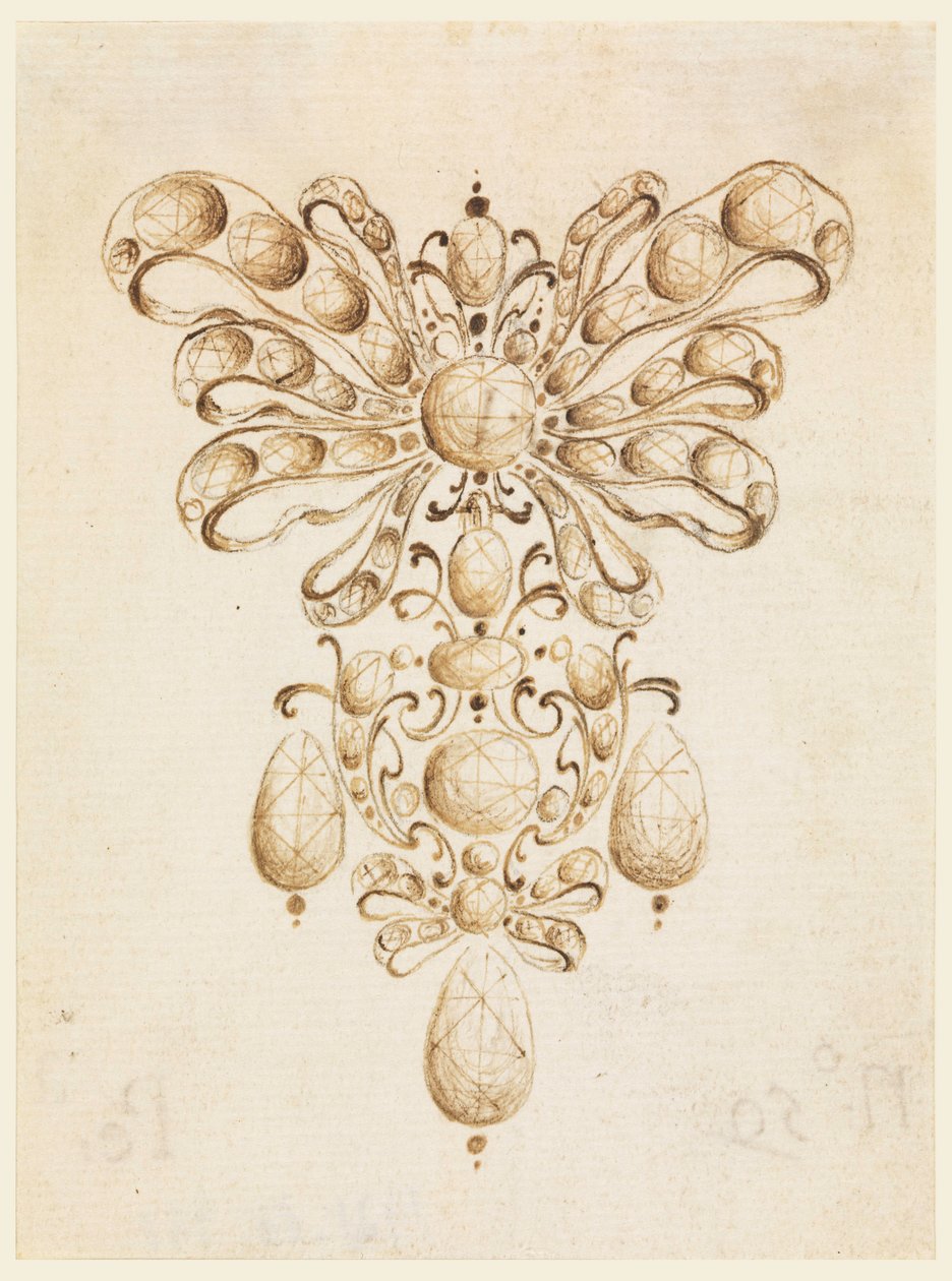 Tegning, Design til en Agraffe af Unknown