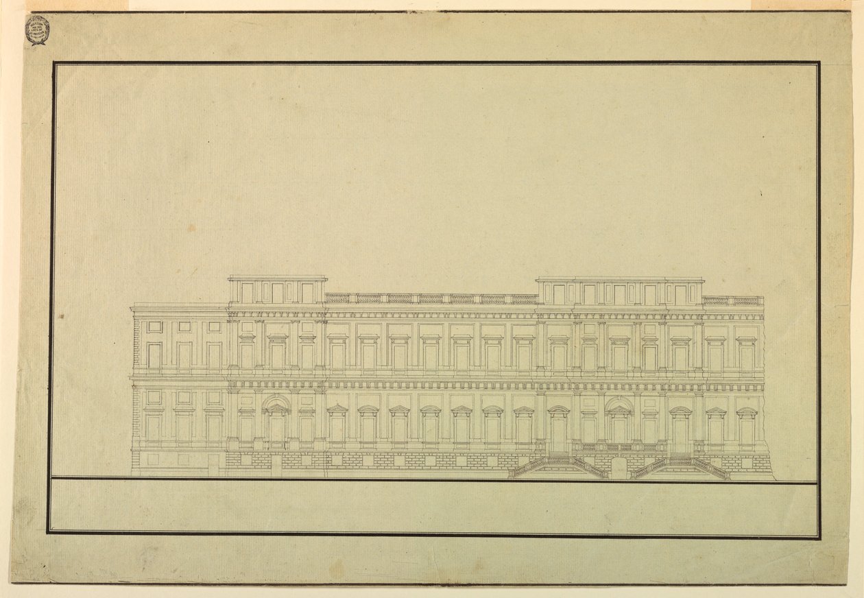 Tegning, Design til en offentlig bygning, slutningen af det 18. århundrede af Unknown
