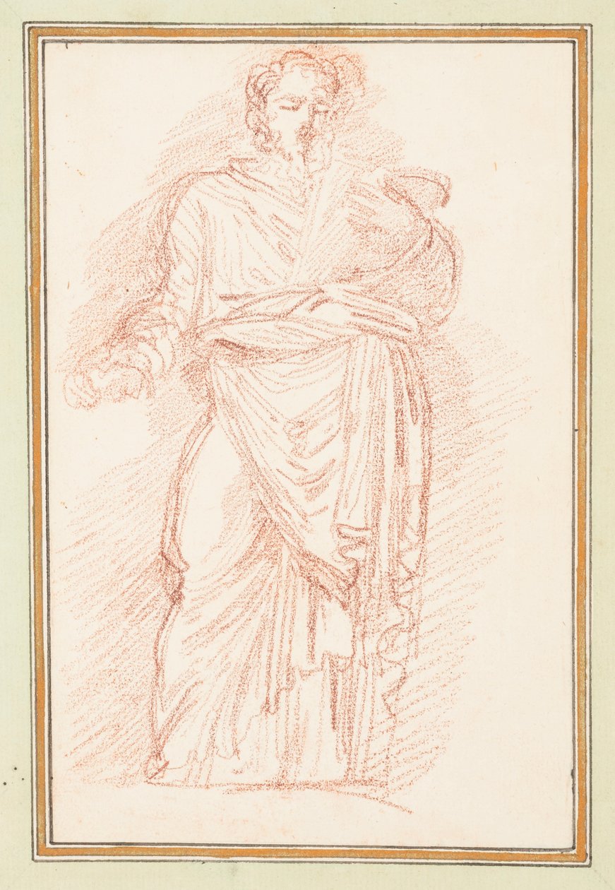 Tegning, Robed figur med slips omkring taljen, ca. 1759–70 af Unknown