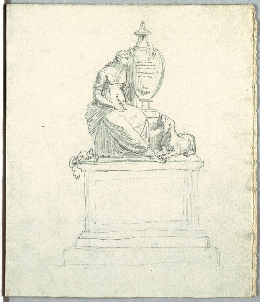 Tegning, undersøgelse efter et begravelsesmonument og undersøgelse efter frise, begyndelsen af det 19. århundrede af Unknown