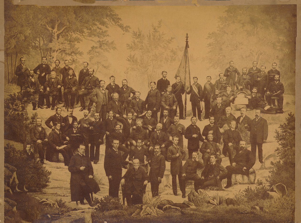 Oberursel Gesellenverein 1881 Panoramafoto med overpræst Wilhelm Tripp af Unknown