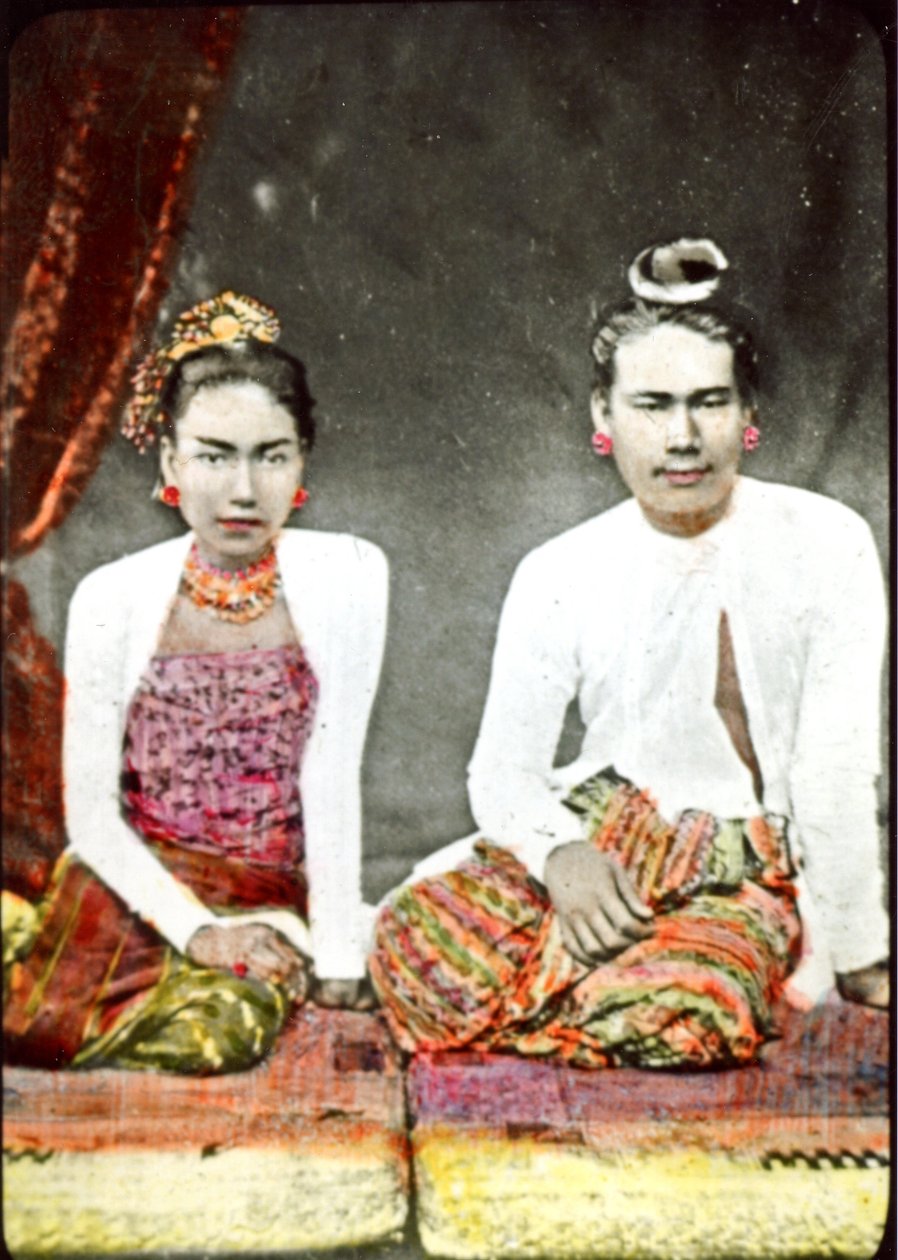 Kong Thebaw og Dronning Supayalat af Burma, ca. 1880