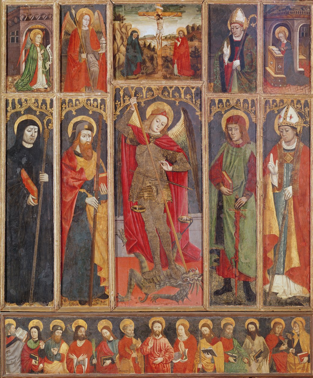 St. Michaels altertavle (tempera på panel) af Unknown