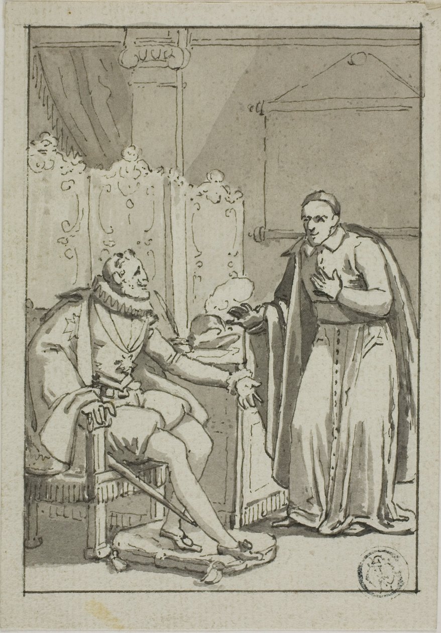 Publikum af kardinal med Henrik IV af Unknown