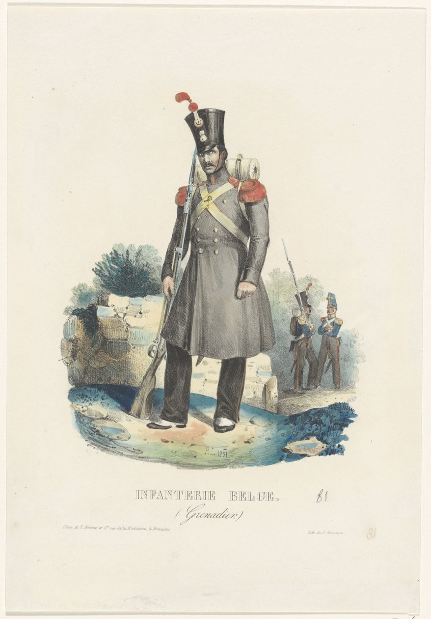 Belgisk grenader, 1831 belgisk infanteri. (Grenadier.) (titel på objekt) af Unknown