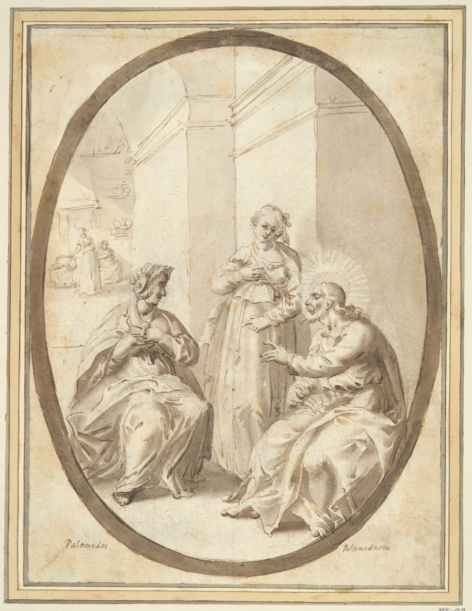 Kristus i Marthas og Marias hus af Unknown