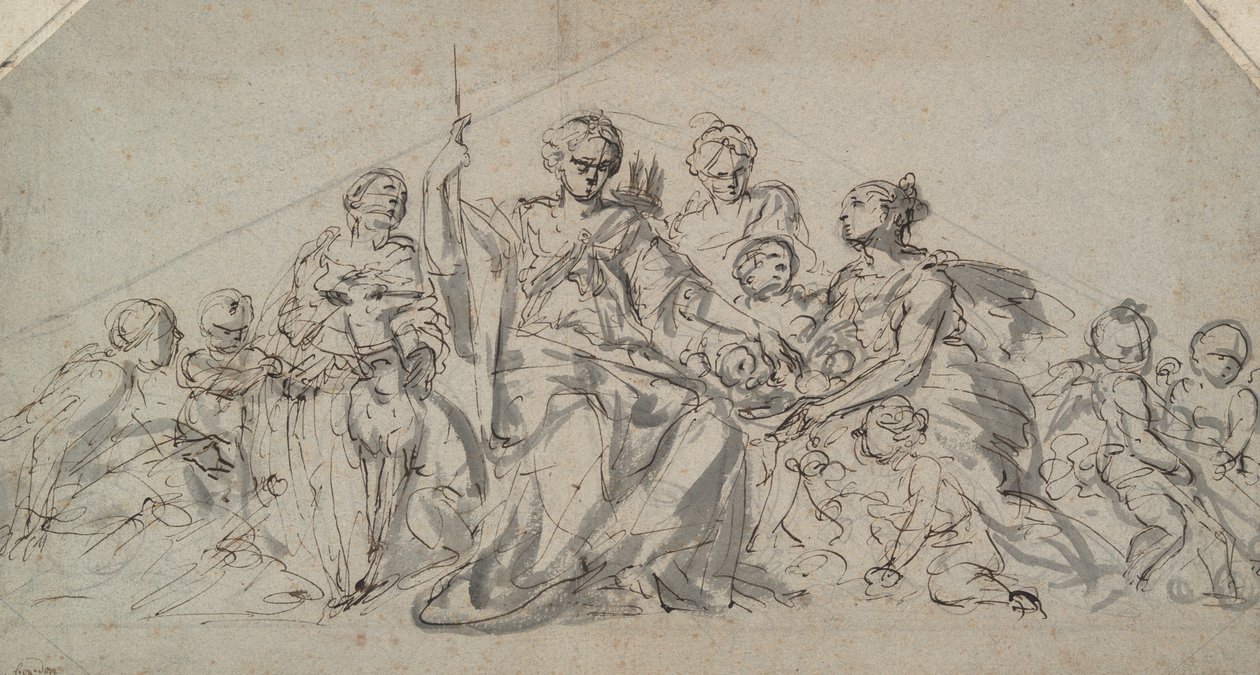 Diana med nymfer og Putti af Unknown