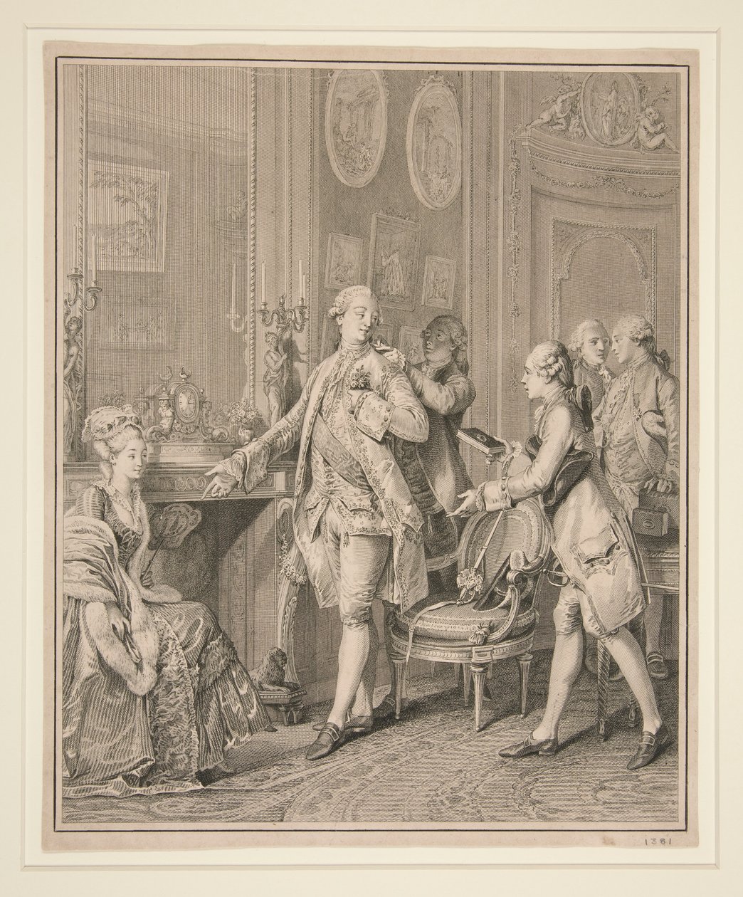 Drawing Room Scene (forberedelse til en ceremoni) af Unknown