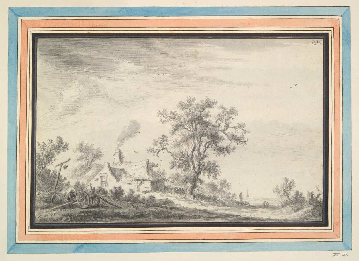 Gård nær et gammelt træ af Unknown
