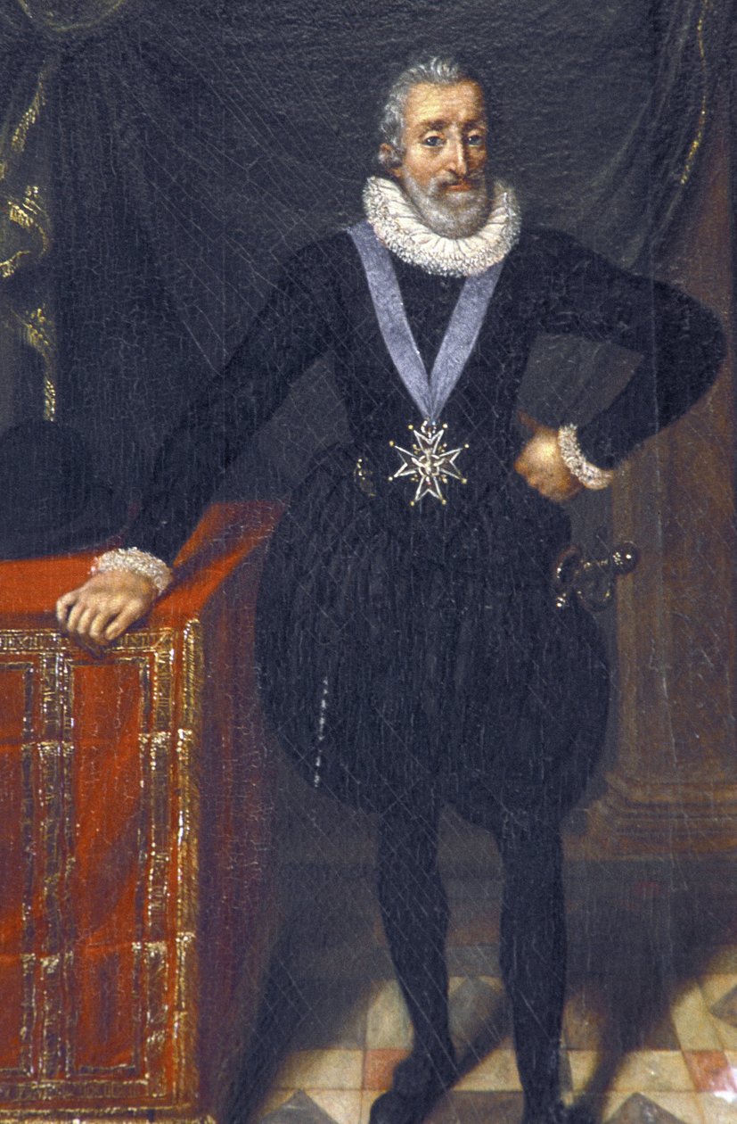 Indre & Loire N* 213 - Chateau de Plessis-les-Tours - Portræt af Henri IV - Fransk skole i det 17. århundrede af Unknown
