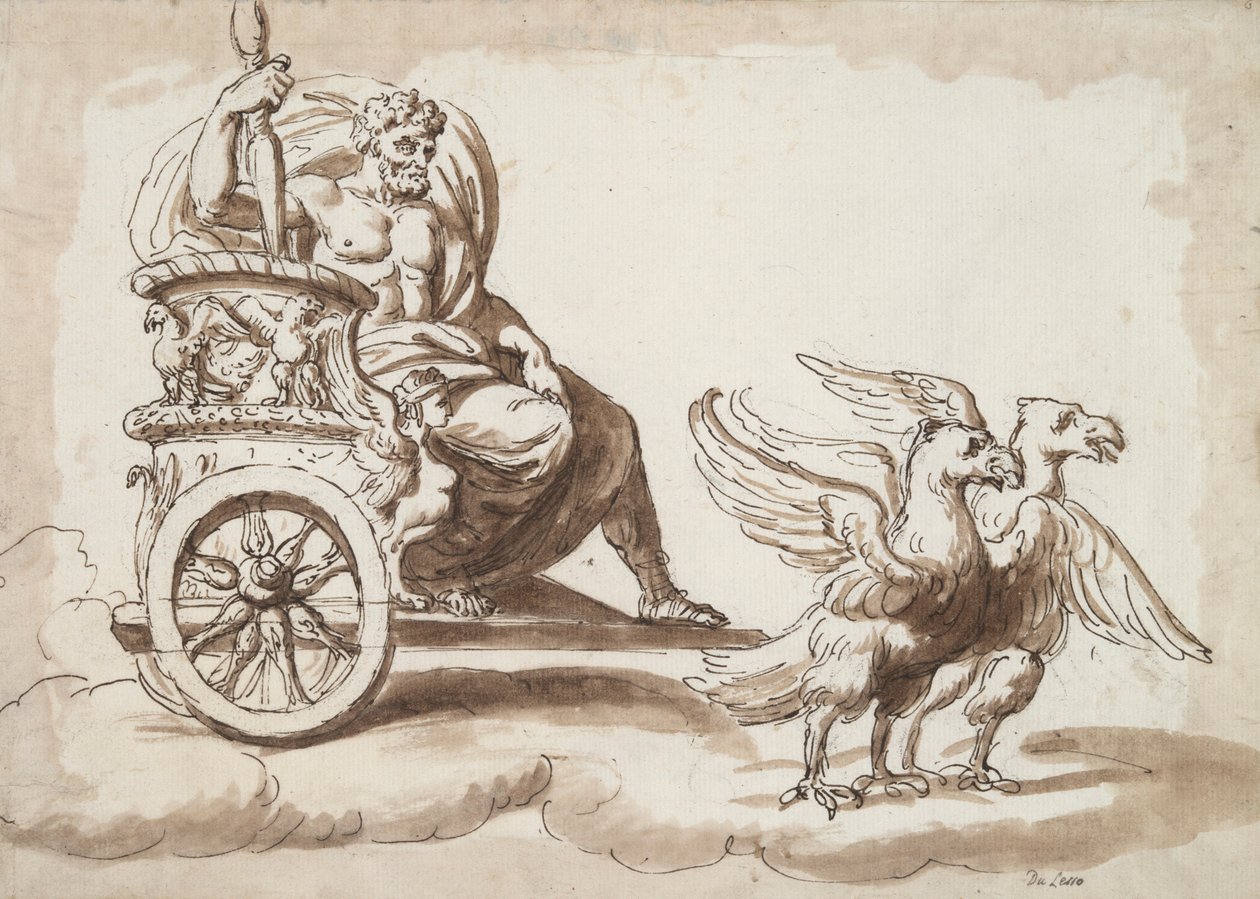 Jupiter i en vogn tegnet af Eagles af Unknown