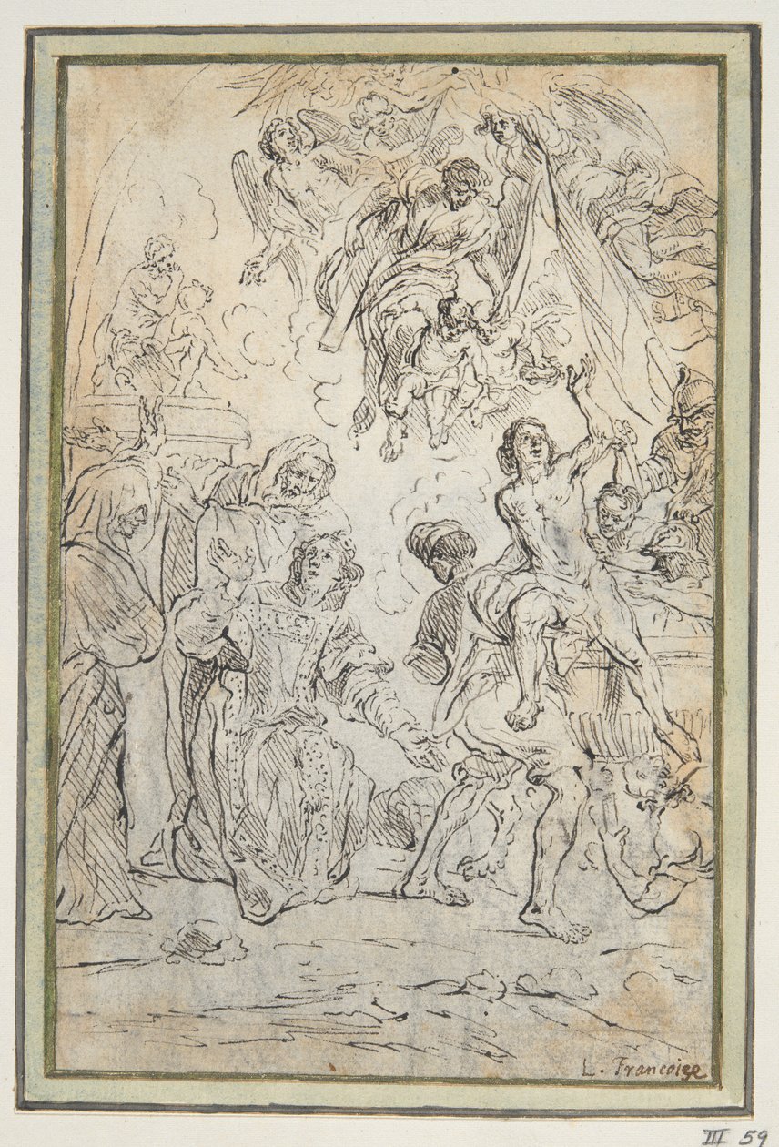 Sankt Johannes Døberens og Sankt Lawrences martyrium af Unknown