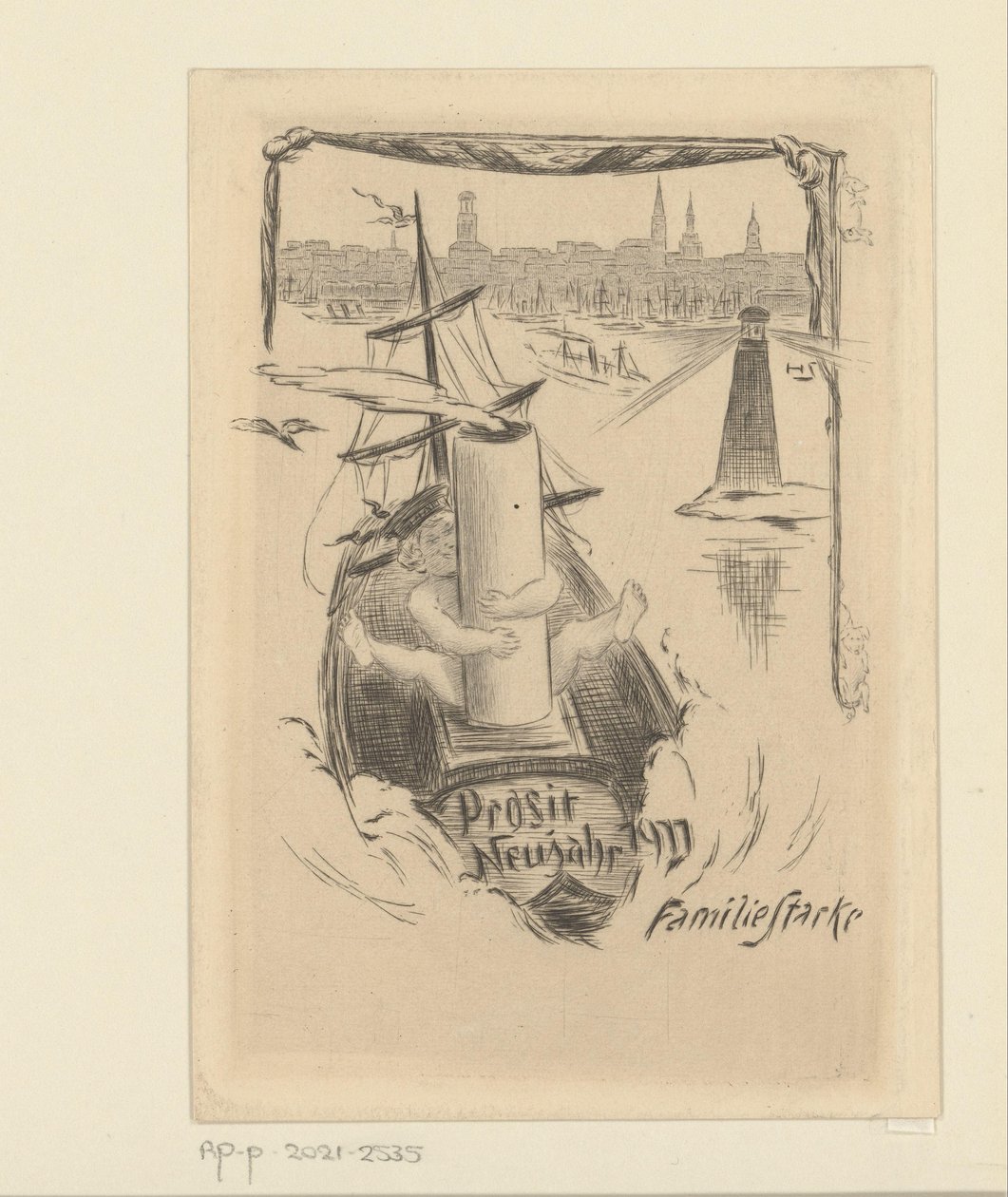 Nytårsønske for 1911 fra familien Stacke af Unknown
