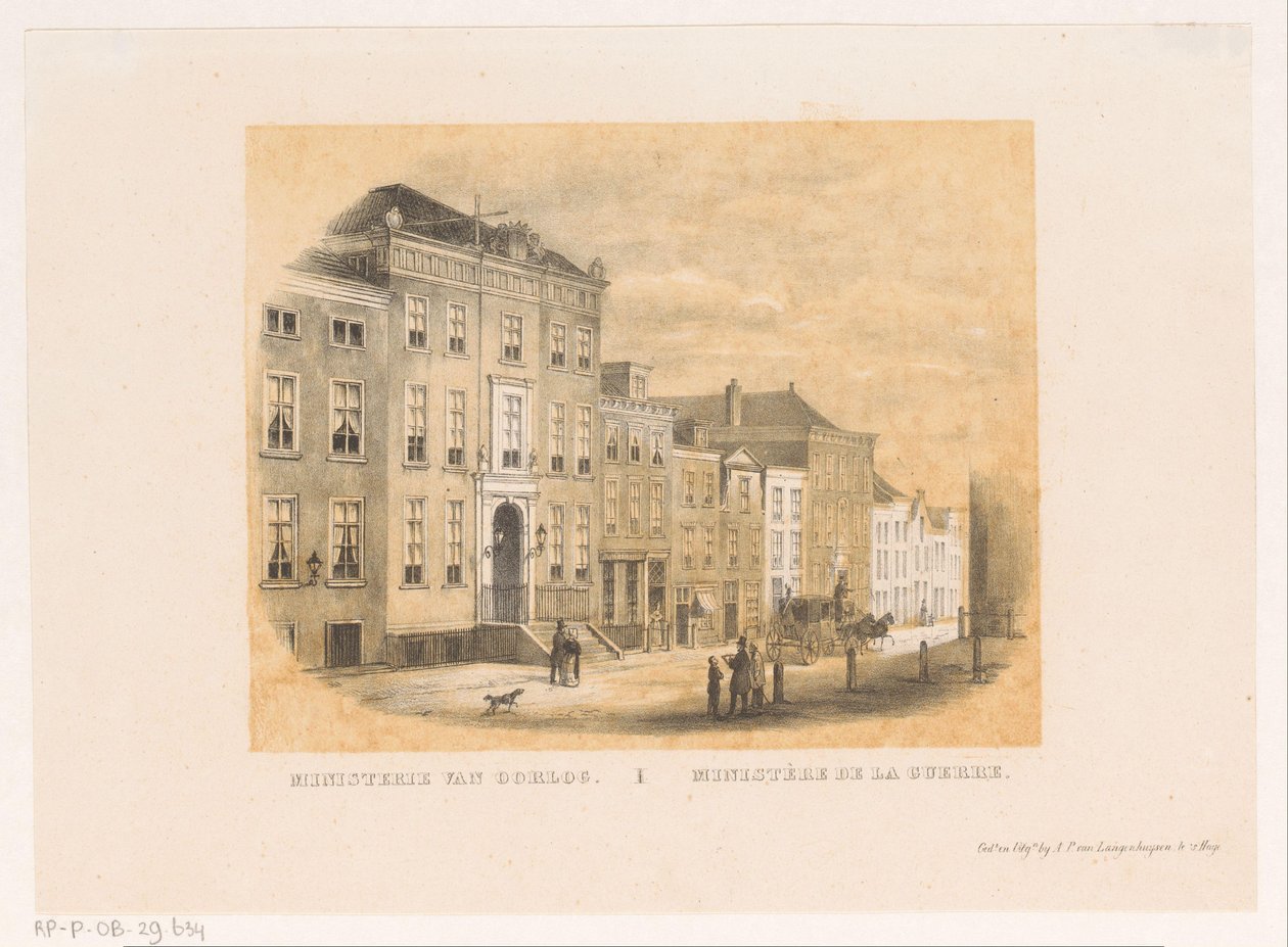 Gamle krigsministerium i Haag Krigsministeriet / Ministère de la Guerre (titel på objektet) af Unknown