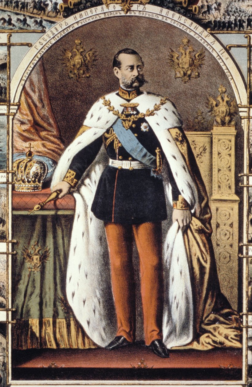 Portræt af tsar Alexander Ll, kejser af Rusland. af Unknown