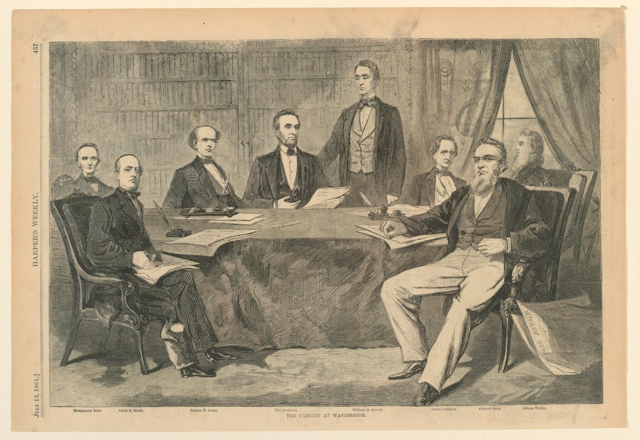 Præsident Lincoln og hans kabinetsmedlemmer i Washington, D.C., fra Harper