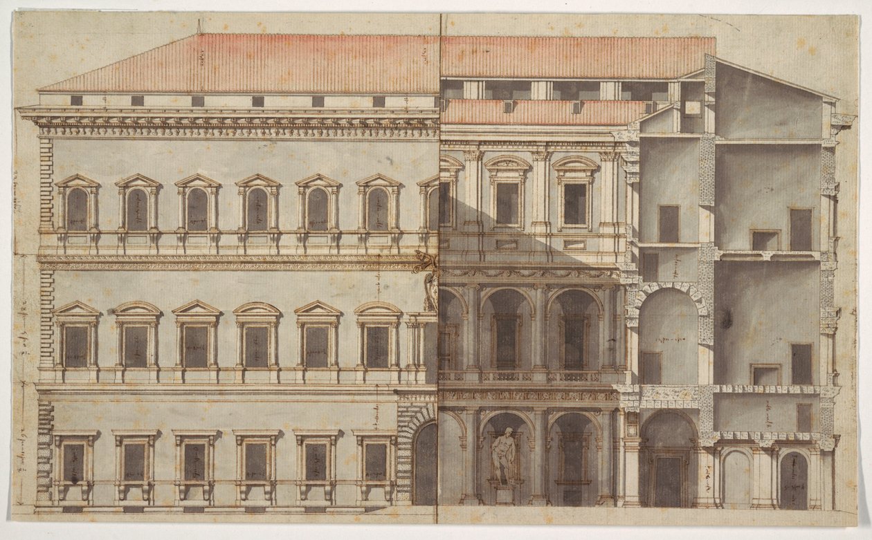 Gengivelse af Palazzo Farnese, Rom af Unknown