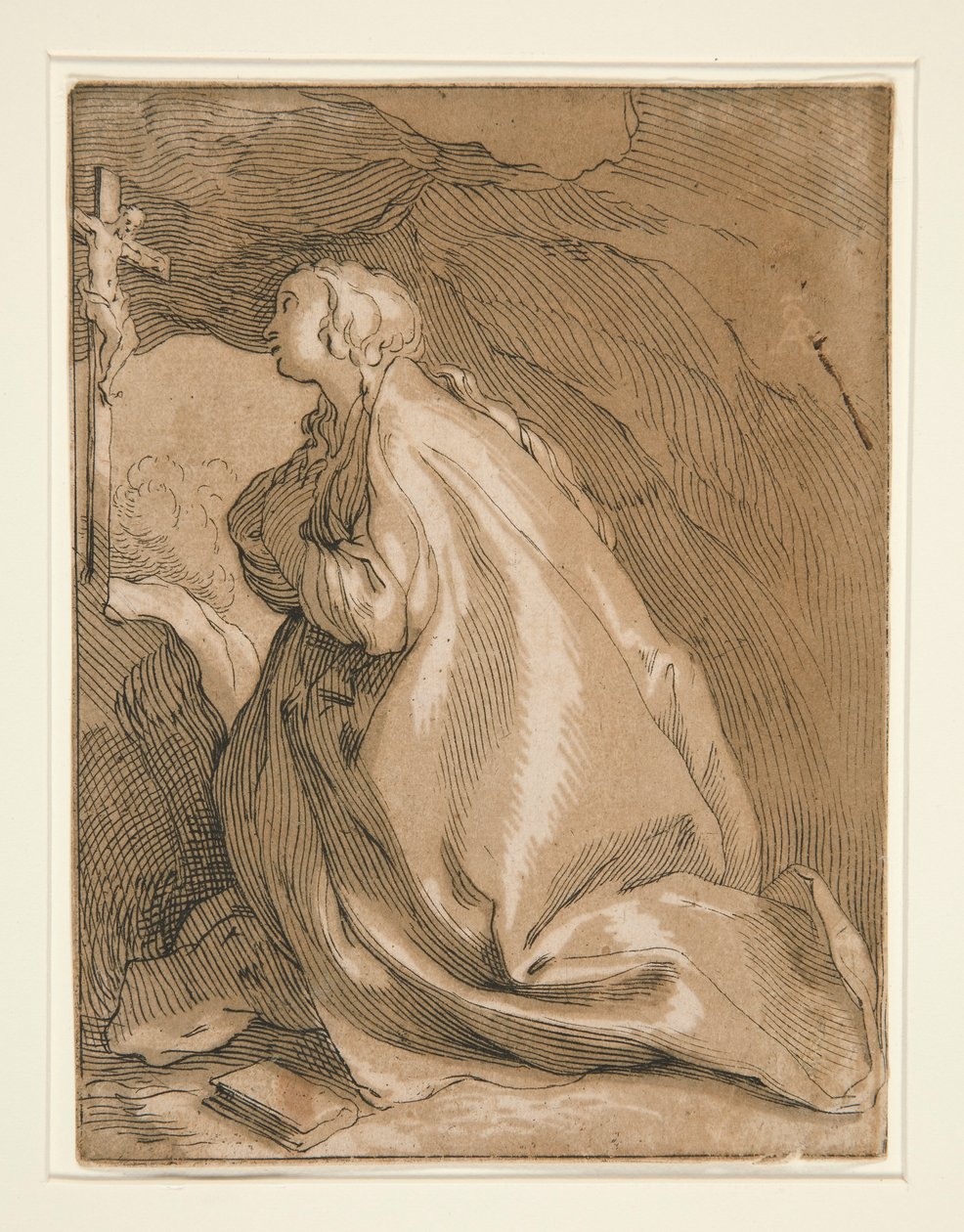 Sankt Maria Magdalena i hulen mod venstre af Unknown