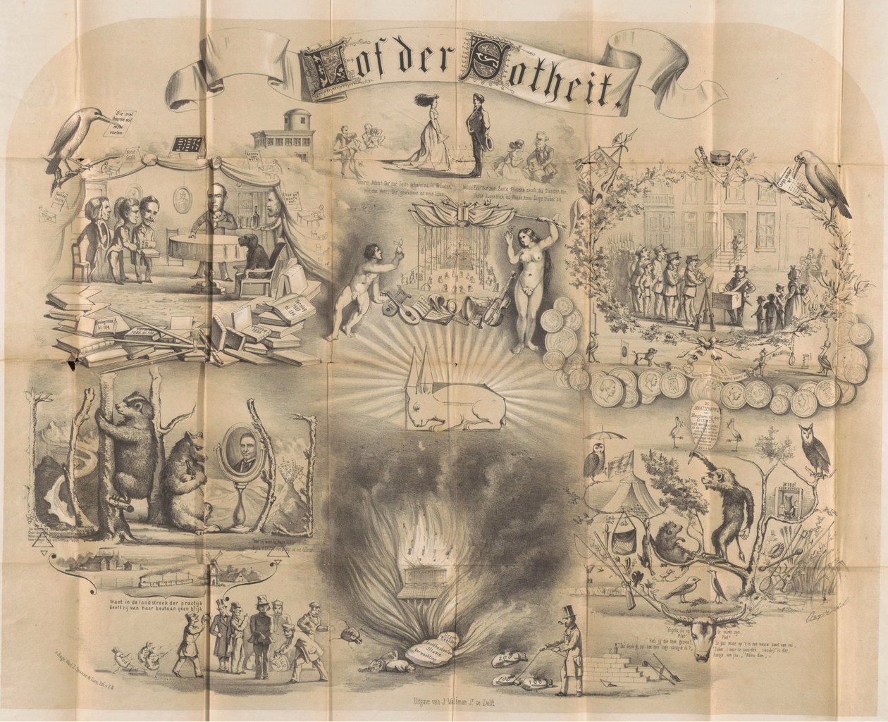 Tegnefilm i Delft studenteralmanak, 1869 Praise of Folly (titel på objekt) af Unknown