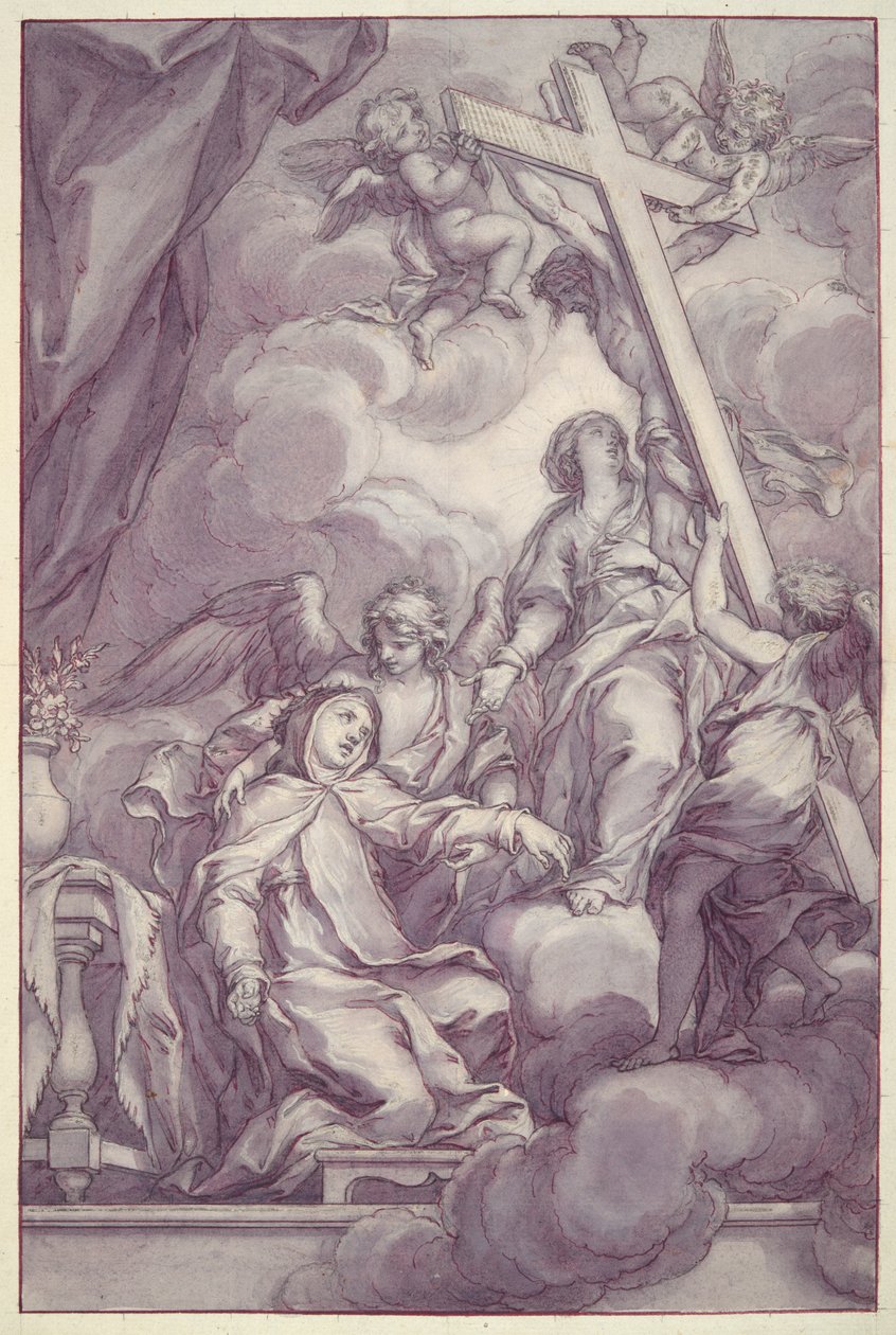 St. Catherine af Siena modtager Stigmata af Unknown