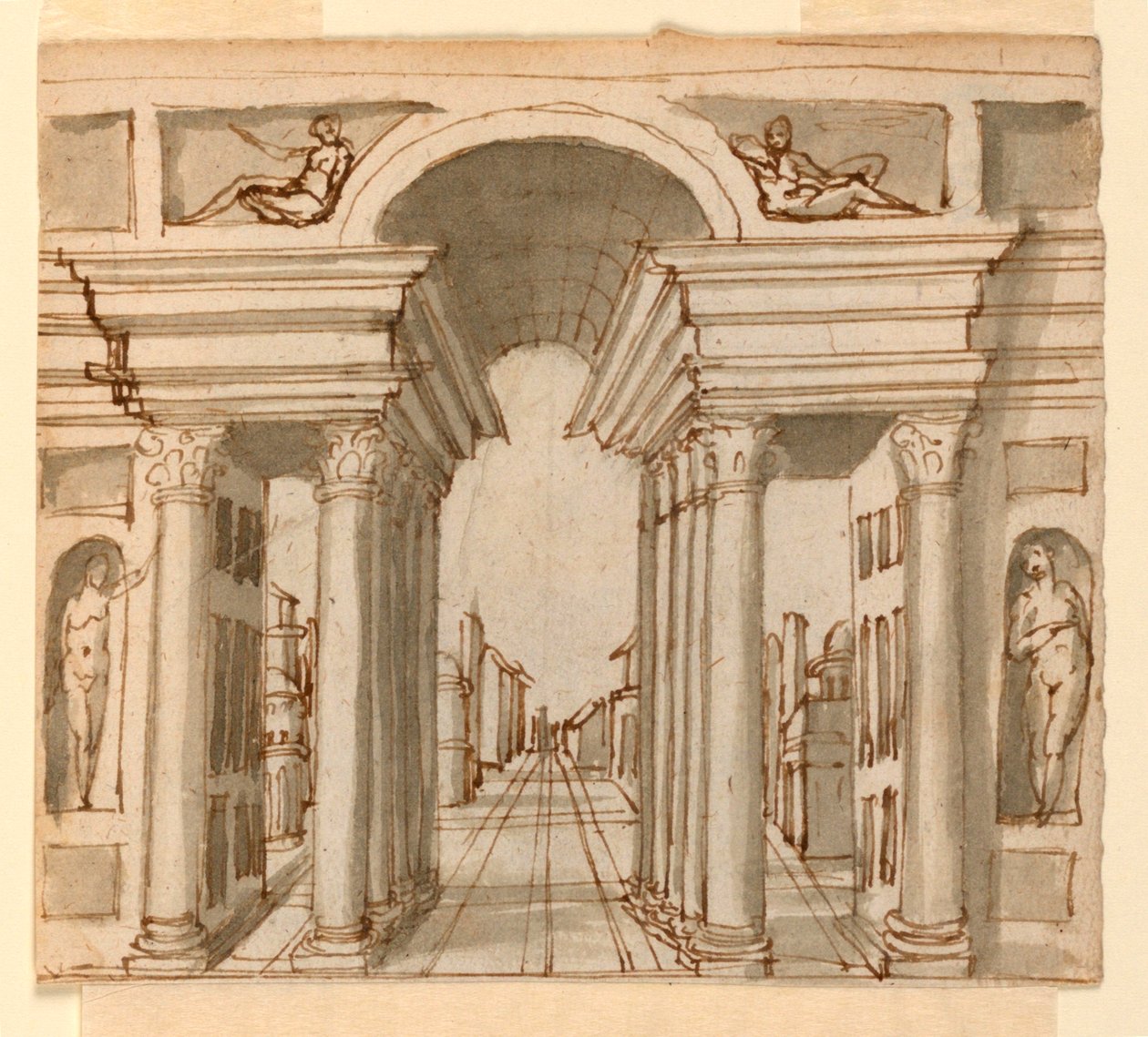 Scenedesign: Arkitektonisk perspektiv af Unknown