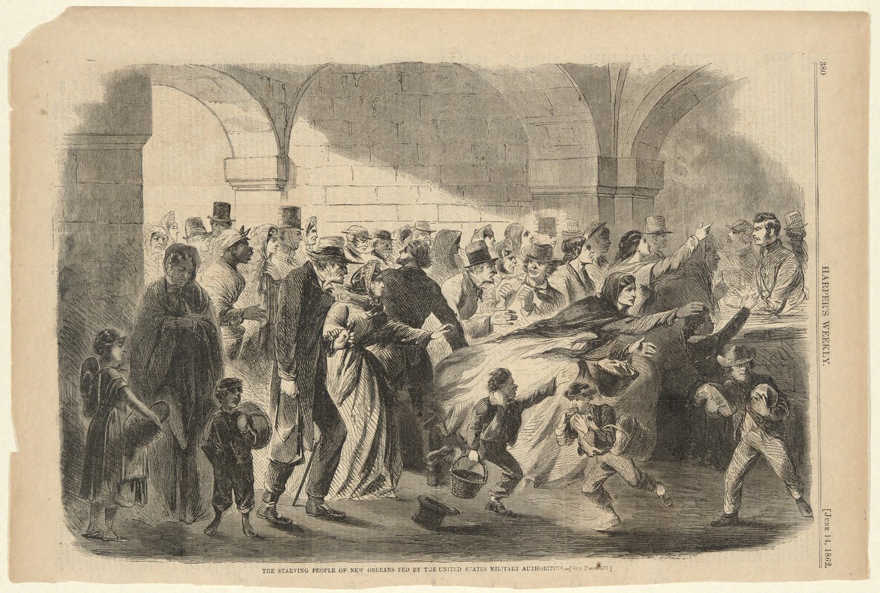 The Starving People of New Orleans fodret af de amerikanske militærmyndigheder, fra Harper af Unknown