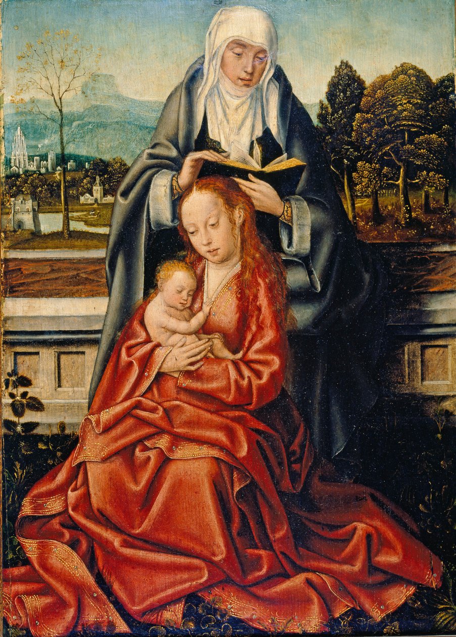 Jomfruen og barnet med St Anne, 1400-tallet af Unknown