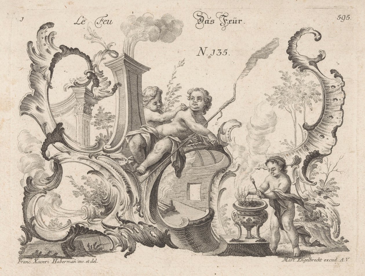 Fyrværkeri Le Feu / Das Feuer (titel på objekt) Fire elementer (serietitel) af Unknown