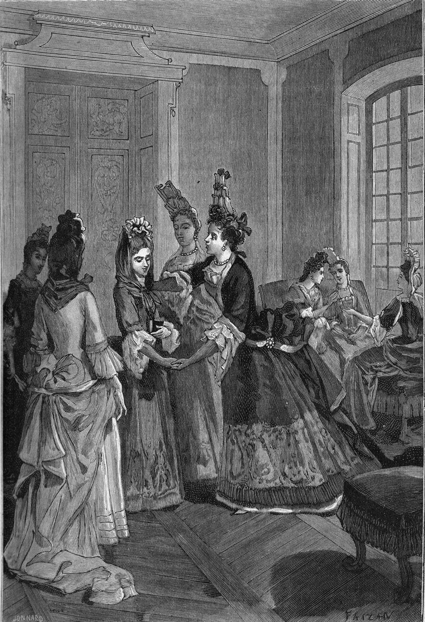 1685-1686: Nye katolikker. Indgravering af det 19. århundrede. I "Histoire de France" af Jules Michelet af Unknown artist