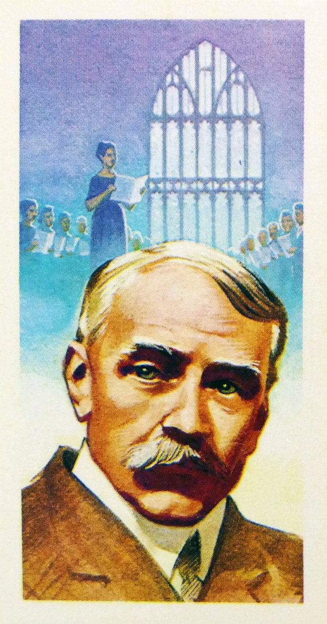 1969 Brooke Bond te-kort for samlere: Sir Edward Elgar (tryk) af Unknown artist