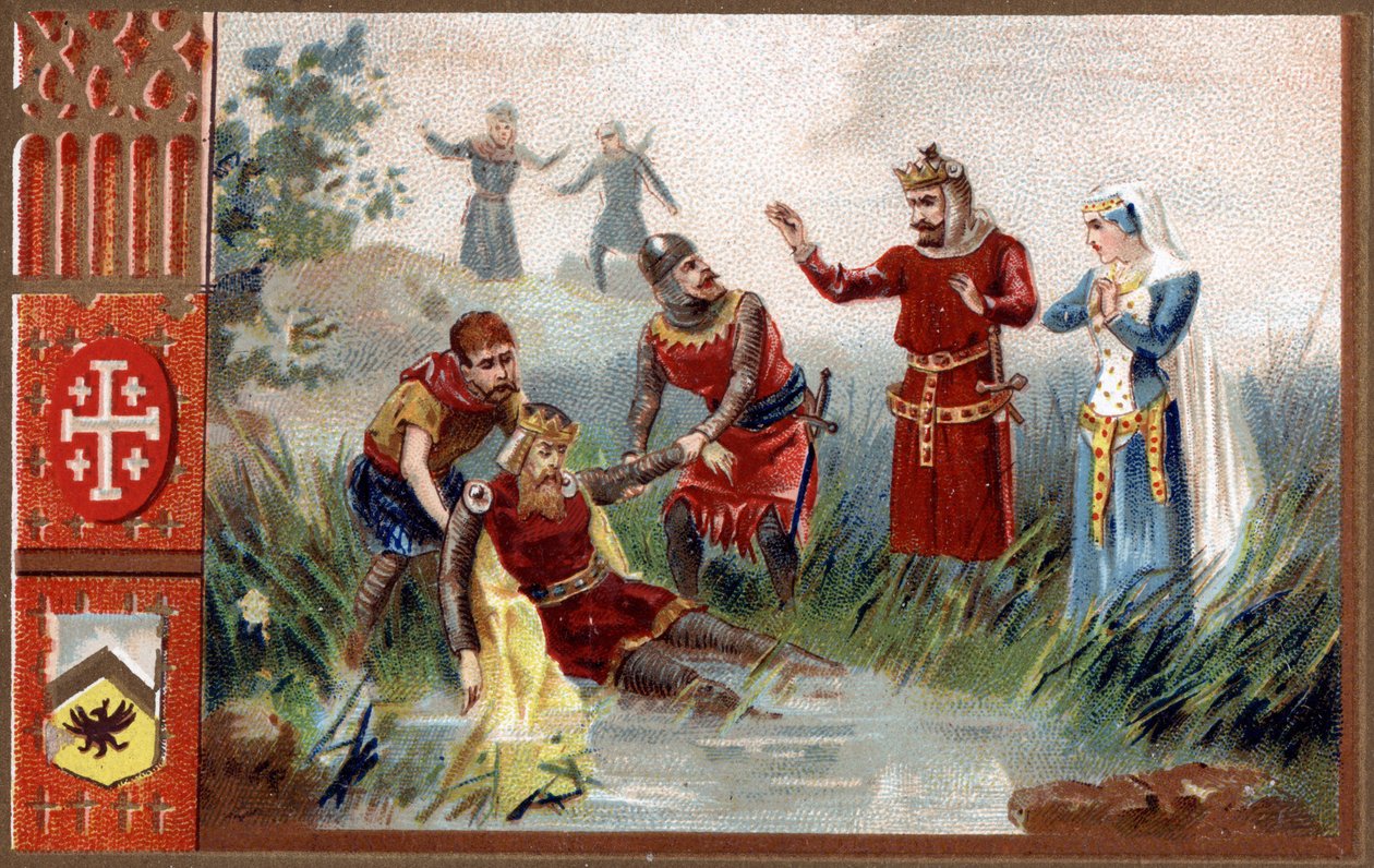 3. korstog: Opdagede liget af kejser Frederic Barberossa (tysk romersk kejser) i floden Selef i 1190. af Unknown artist