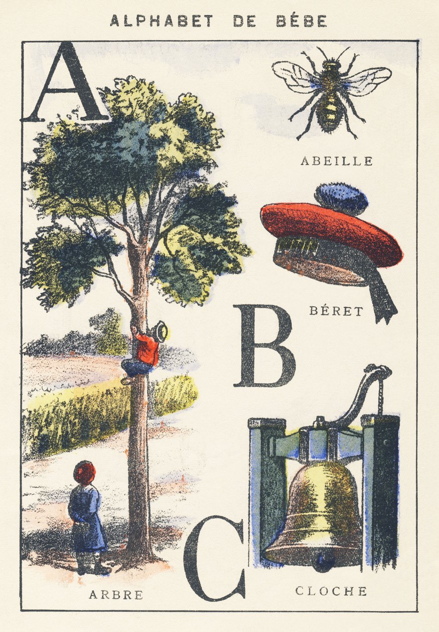 A B C: træ, bi, baret, klokke af Unknown artist