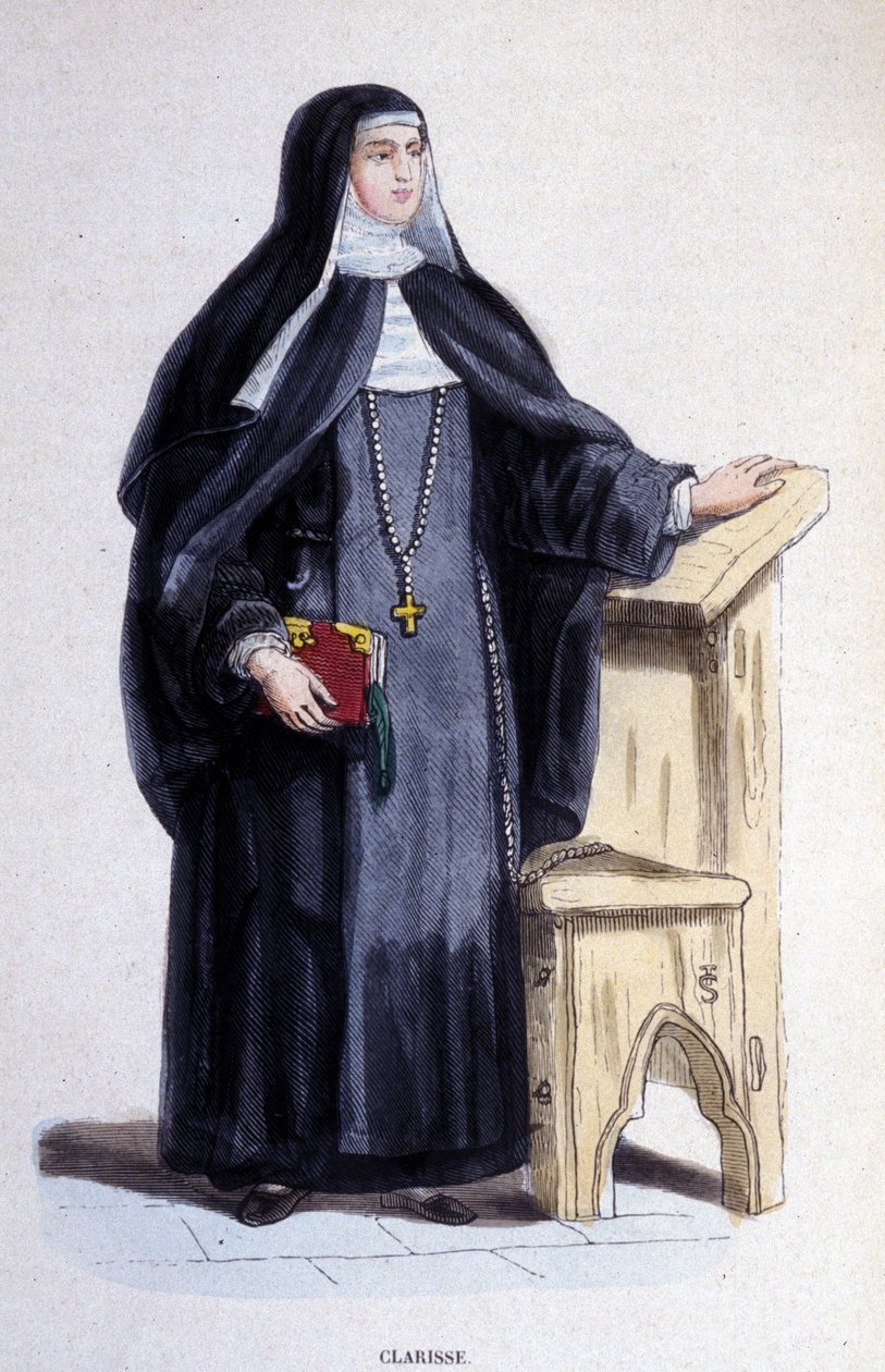 En Clarisse, en religiøs af St. Clairs orden grundlagt i det 13. århundrede. af Unknown artist