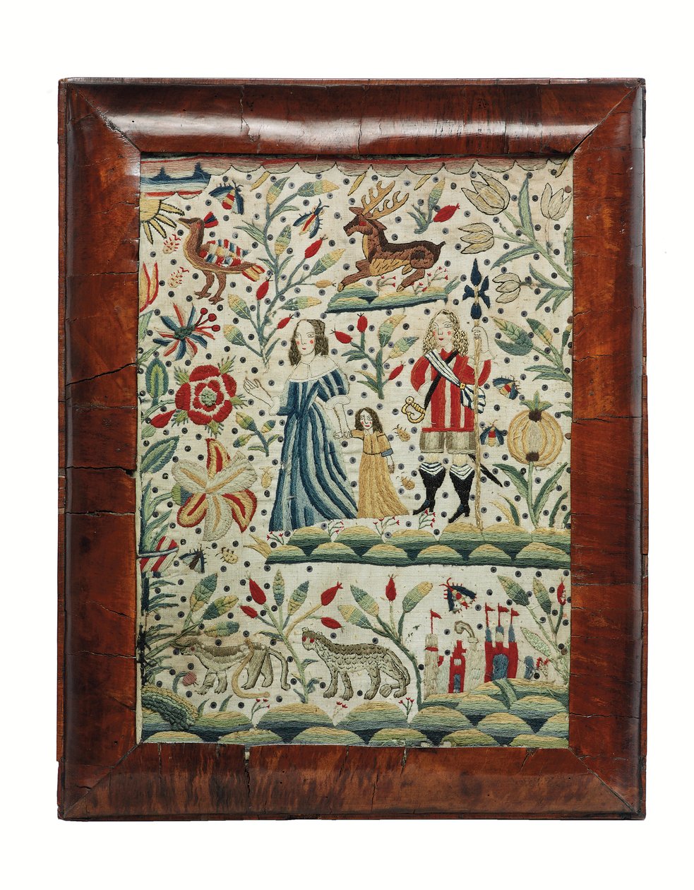 Et William og Mary håndarbejde billede, ca. 1690 (linned og uld) af Unknown artist